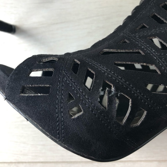 Guess Black Suede Open Toe Heels - Picture 4 of 5